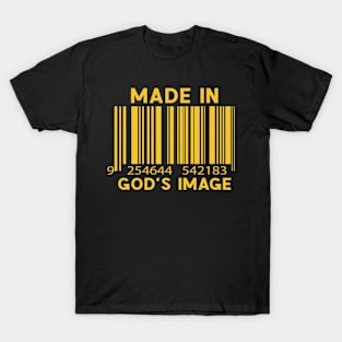 Christian Barcode Design - Made In God's Image T-Shirt